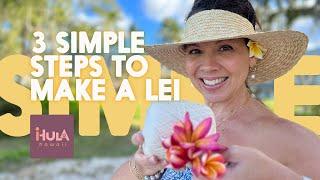 MAKE A REAL HAWAIIAN  FLOWER LEI IN 3️⃣ EASY STEPS- “KUI” STYLE