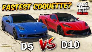 GTA 5 Online - COQUETTE D5 VS COQUETTE D10 (WHICH IS FASTEST?)