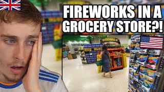 Brit Reacts to Couple are Shocked when Grocery Shopping in AMERICA!