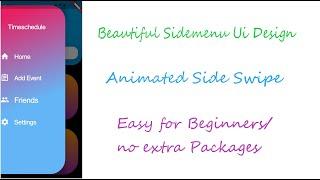 Flutter Side Navigationbar/Drawer tutorial  Animated | Easy for Beginners |  no extra Packages