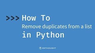 How to remove duplicate items from a list in Python