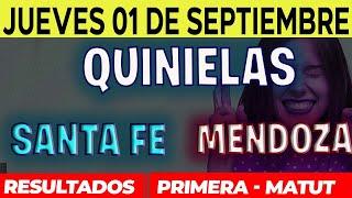 Quinielas Primera y matutina de Santa Fé y Mendoza, Jueves 1 de Septiembre