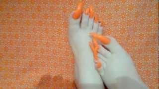 My longest orange toenails