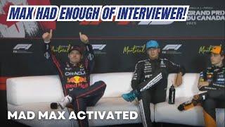 Max Verstappen ANNOYED REACTION of Interviewer Question about the Penalty and Race Ban