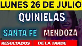 Resultados Quinielas Vespertinas de Santa Fe y Mendoza, Lunes 26 de Julio