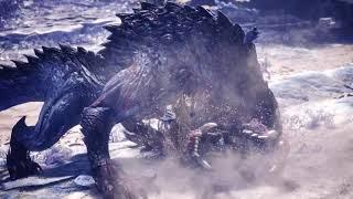 Monster Hunter World: Iceborne: Ebony Odogaron intro (Ebony Odogaron vs Odogaron cutscene)