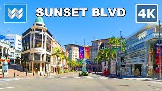 [4K] Driving at Sunset Blvd - Beverly Hills to East Hollywood in Los Angeles California USA