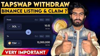 TapSwap Mining Withdrawal , Binance Listing & Claim New Update - Tapswap Mining Bigger Than Notcoin