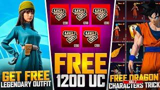 OMG  | Free Dragon Ball Character Trick | Get Free 1200Uc | Free Legendary Outfit | Pubg Mobile