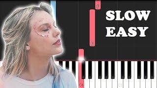 Taylor Swift - Lover (SLOW EASY PIANO TUTORIAL)