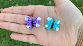 My own design! How to make mini rainbow loom butterfly’s on the hook!