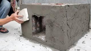 Building An Outdoor Wood Burning Stove // Simple And Creative Wood Stove Construction