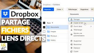 Dropbox - Partager des fichiers en liens directs (accès sans compte et sans application)