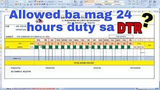 Tip's kung paano ang dapat gawin para walang conflict sa DTR | Straight 24 hours duty - Allowed ba?