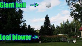 Levitating Giant Ball with Powerful Leaf Blower