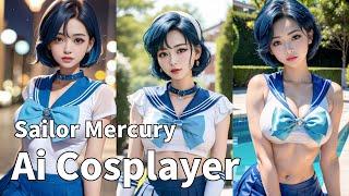 [AIコスプレ] Sailor Mercury / ai lookbook / ai cosplay / ai art [美少女戦士セーラームーン]