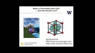 Solar Washington Webinar: Opportunities for emerging perovskite based PV