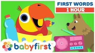 Toddler Learning Video w Color Crew & Larry | Learning First Words | Animals for kids | BabyFirst TV