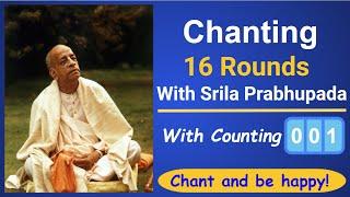 Srila Prabhupada Chanting Japa 16 rounds | Prabhupada Japa video with counting