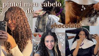 pintei meu cabelo de CHOCOLATE!  *vlog*