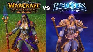 Warcraft 3 Reforged models side by side with Heroes of the Storm models