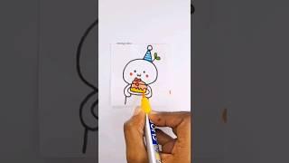 Cuye easy birthday wish drawing#art #satisfyingart #creativeart #easydrawing #cutedraws #shorts