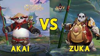 NEW AKAI MLBB VS ZUKA AOV ROV HERO SKILL EFFECT COMPATE - PANDA HERO BATTLE