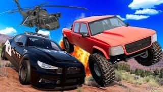 HELICOPTER POLICE CHASE with Stolen FAST Cars in BeamNG Drive Mods!