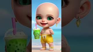 drinking boba ice funny  #cutebaby #cocomelon