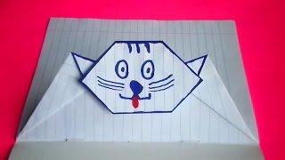 оригами конверт с кошкой для лд, идеи для личного дневника (лд) #18 // origami envelope with cat