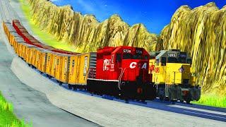 Freight Trains High-Speed Accidents Derailments  BEAMNG.Drive STREAM