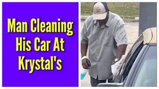 Man Cleaning His Car At Krystal's