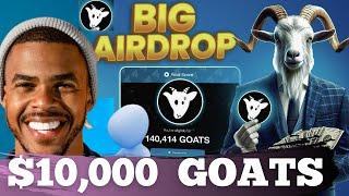 GOATS Airdrop Listing and Withdrawal date - Earn extra $50 GOATS airdrop upon token launch