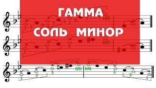 Гамма соль минор - Сольфеджио