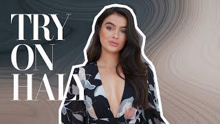 Slay in Style: Snake Pattern Dress Try-On!