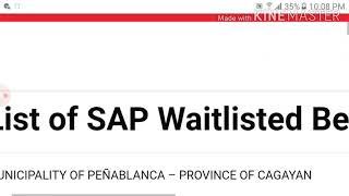 List Of SAP Waitlisted Beneficiaries (Parcial)