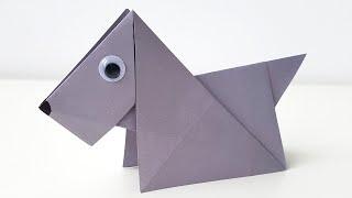 Origami DOG made of paper DIY How to make an origami dog Easy Origami Paper DOG Tutorial