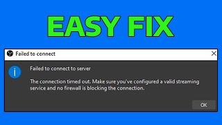 How To Fix OBS Failed To Connect To Server Error