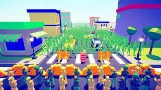 Zombies invaded Village And Modern Army Defense Mission - Totally Accurate Battle Simulator TABS