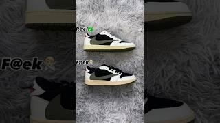 Real Vs Fake Travis Scott Olive Jordan 1 Low #sneakerhead #sneakers #viral