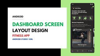 Android Dashboard Screen Layout Design | Fitness App  | UI Design  | Android Studio Tutorial 