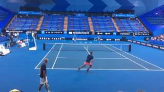 Roger Federer Hopman Cup 2017 Open Practice - Court Level