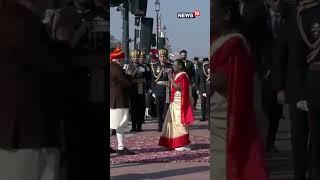 #WATCH | PM Modi Recieves President Murmu & Indonesian President At Kartavya Path