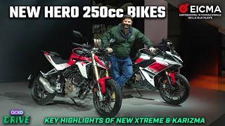 Hero Xtreme 250R & Karizma XMR 250 First Look Video From EICMA | India Launch In 2025