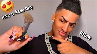 ASMR - your f-boy boyfriend does your makeup (he's toxic & obsessed)