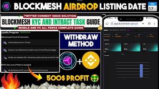 blockmesh airdrop New update | blockmesh new task intract | blockmesh twitter connect problem