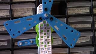 MECCANO SHORT: MECCANO INVENTOR SET 3, GEARED MACHINES WINDMILL/WIND TURBINE (2019)