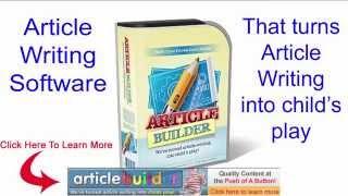 Article Writing Software | How To Write An Article With Article Builder