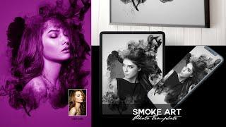 Smoke Art Photo Template | 25 Artistic Art Photoshop Templates Bundle | Artixty