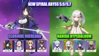 NEW Spiral Abyss 5.6/5.7 | Clorinde Overload & Nahida Hyperbloom | Genshin Impact